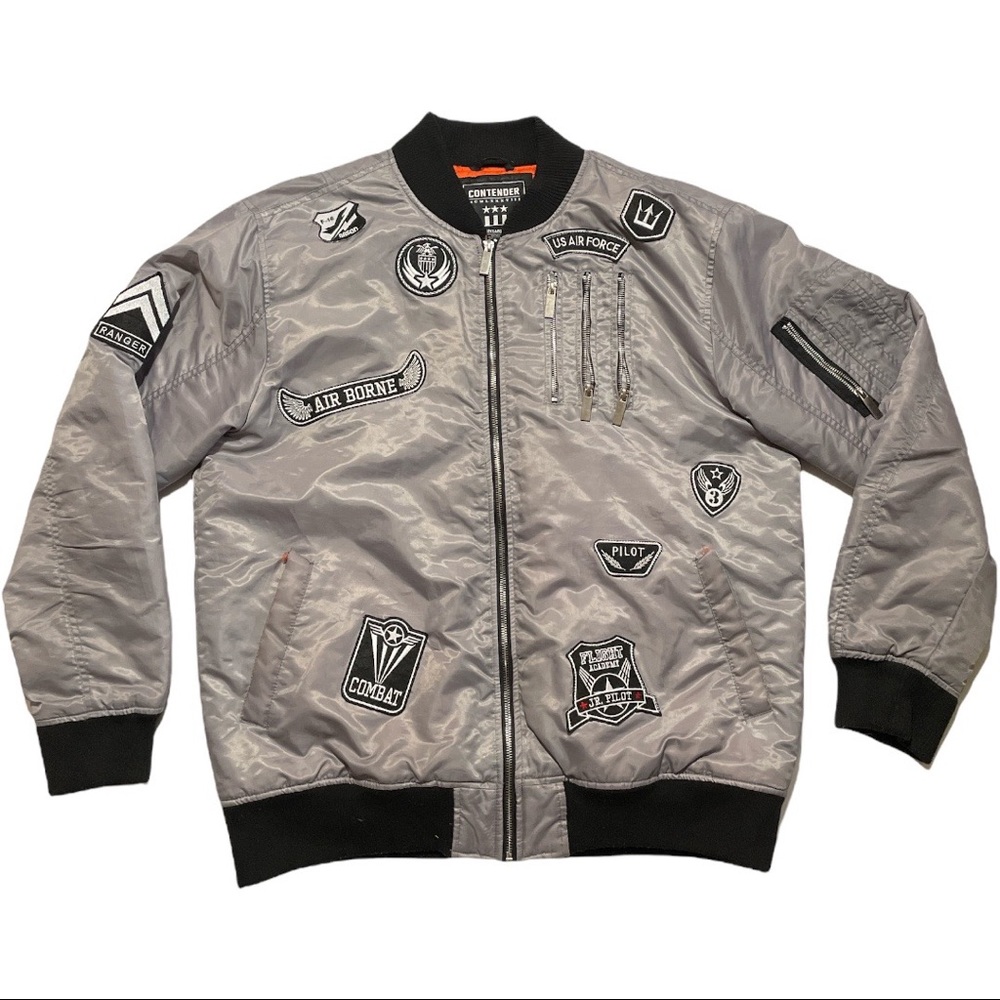 Contender MCMLXXXVIII EMBROIDERED Patches Bomber Jacket Mens xxl Streetwear